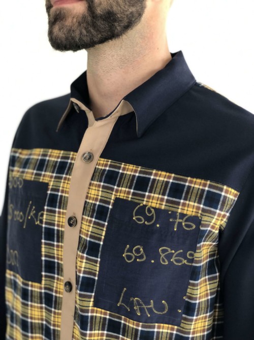 Relaxed-Fit Blue-Yellow Shirt - Image 2